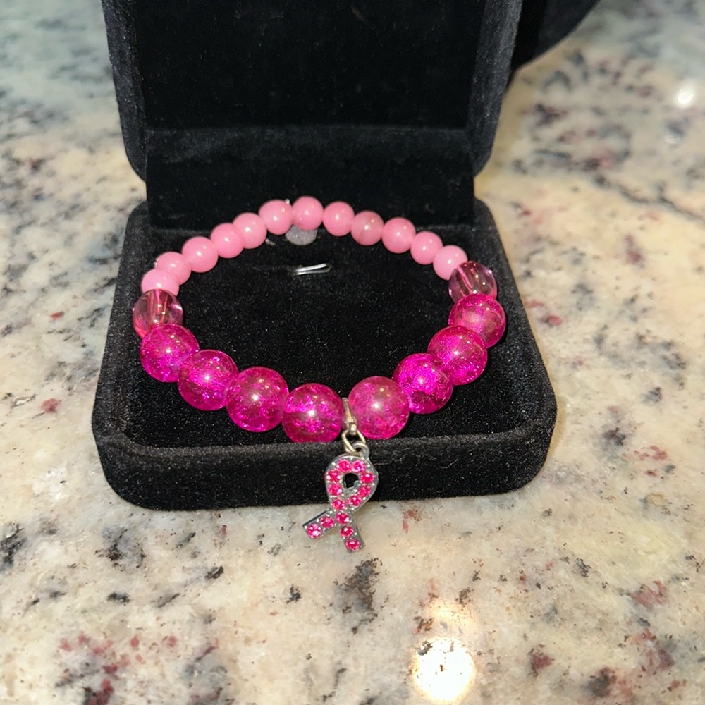 Pink breast, cancer awareness bracelet